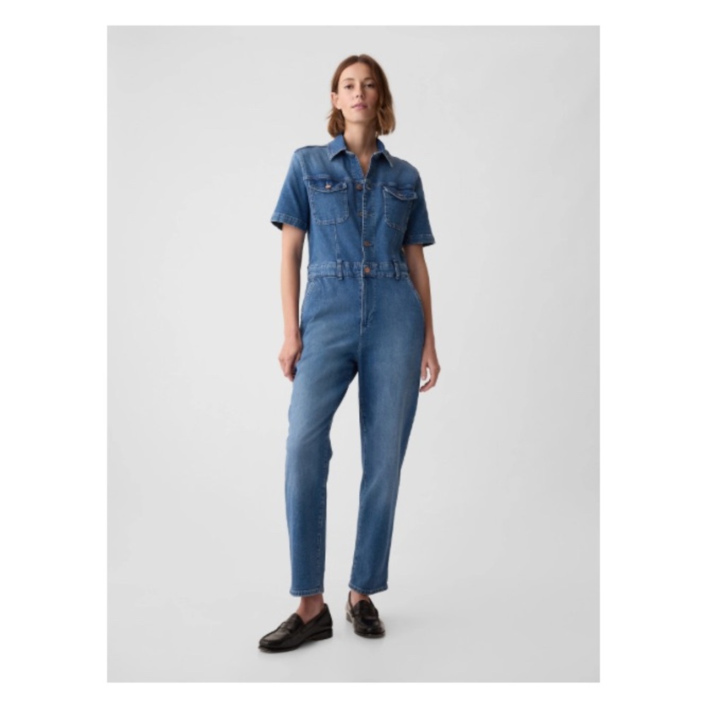 Gap Denim Jumpsuit Med Indigo Size 6